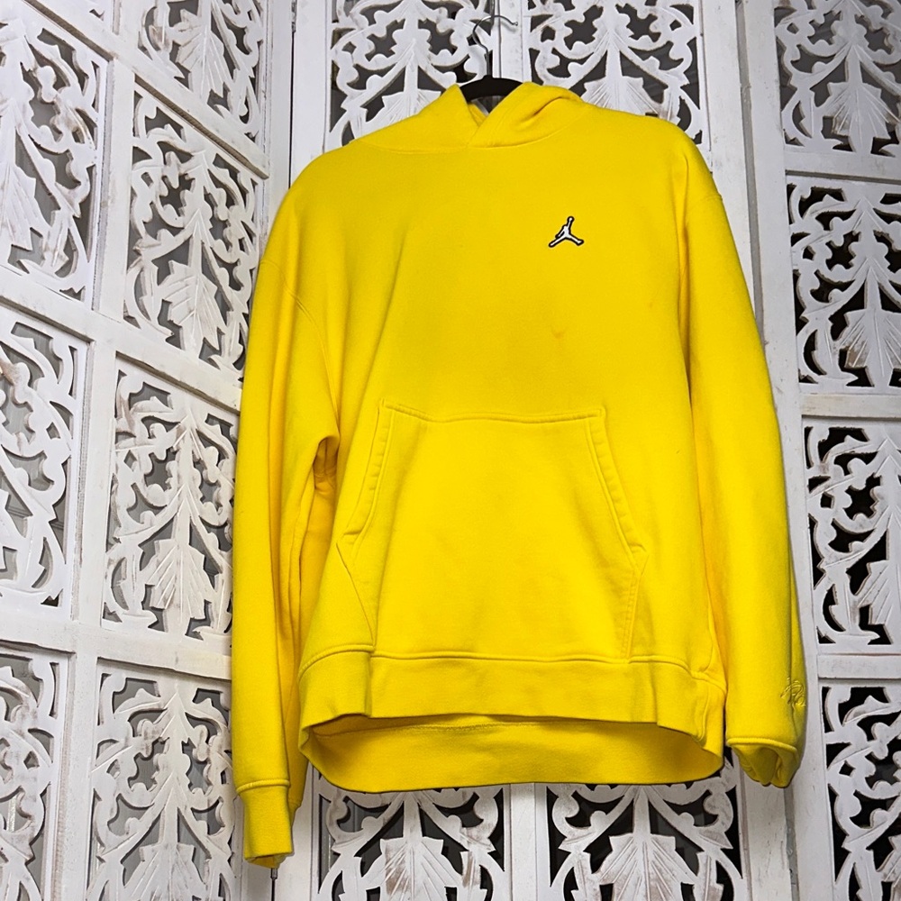 Jordan Yellow Pullover Hoodie with Jumpman Logo